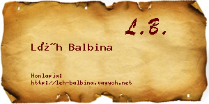 Léh Balbina névjegykártya